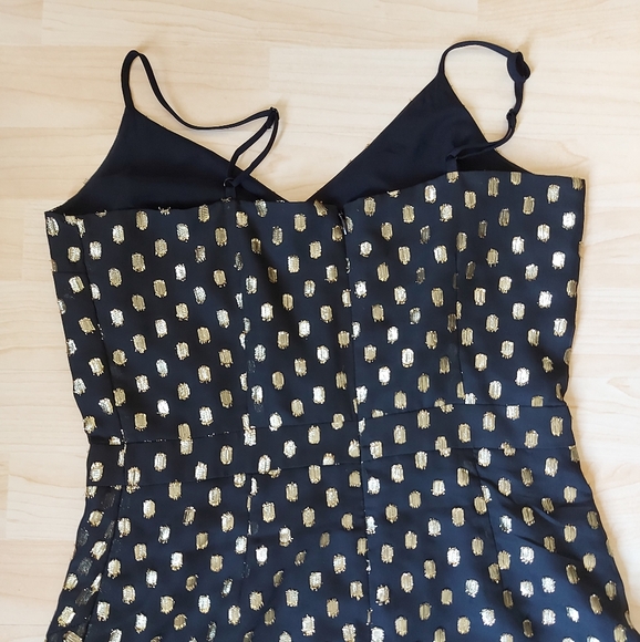 Banana Republic Black & Gold Metallic Ruffle Dress - Picture 8 of 10